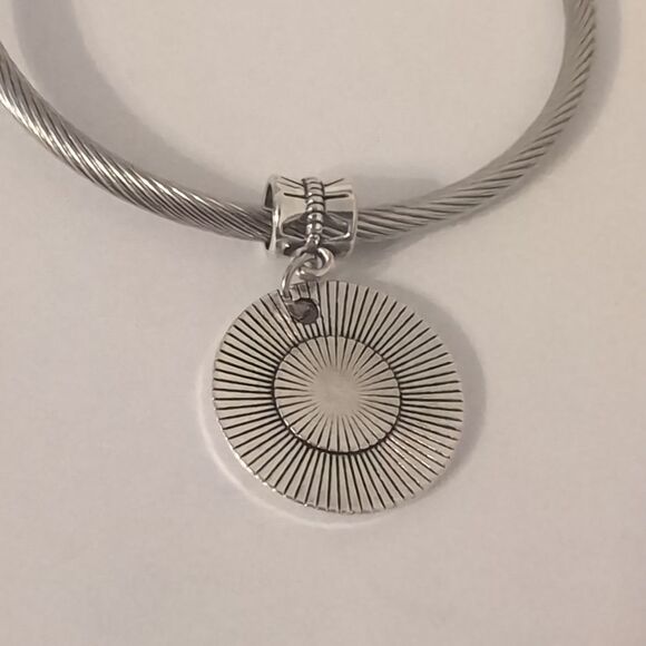 Silver Made With Love Dangle Charm for Pandora Style Bracelet - Picture 4 of 4